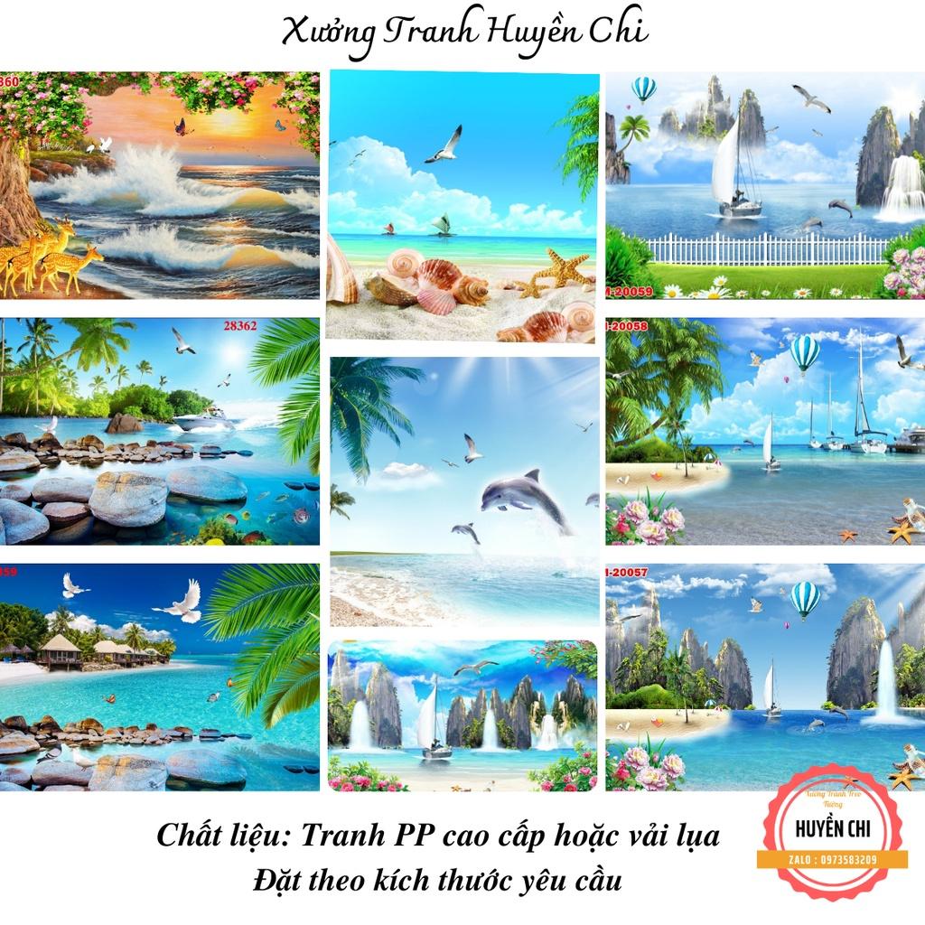 Tranh dán tường 3d trang trí phòng khách phòng ngủ,phong cảnh thiên nhiên- tranh Biển-Đặt theo kích thước yêu cầu