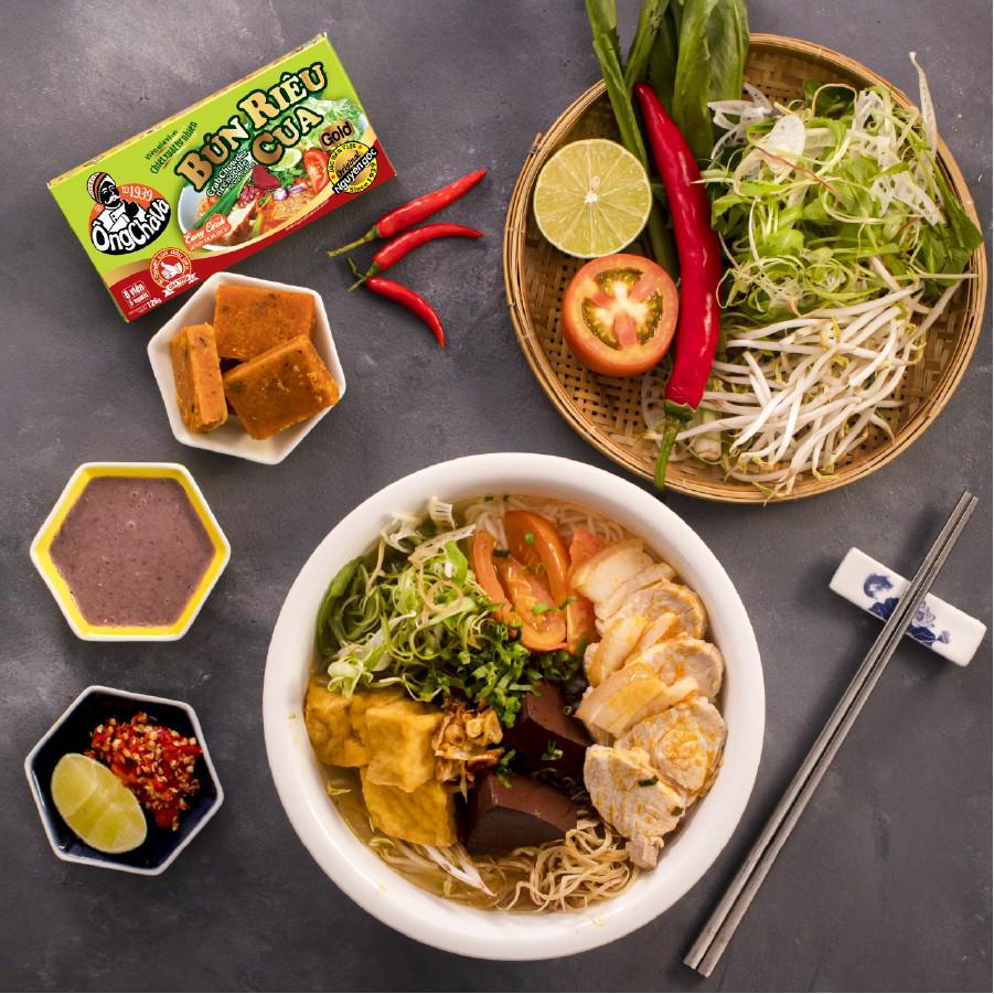 Combo 5 Hộp Viên Gia Vị Bún Riêu Cua Gold Ông Chà Và 126g (Crab Chowder Rice Noodle Soup Cubes)