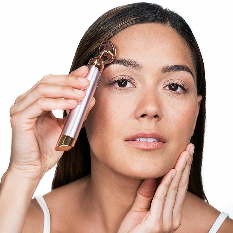 Máy Lăn Mặt Rung Bằng Đá Thạch Anh Hồng Với 2 Đầu Mát Xa 2 Chức Năng Giúp Làn Da Trẻ Trung Khoẻ Mạnh -- Hàng Chất Lượng KST