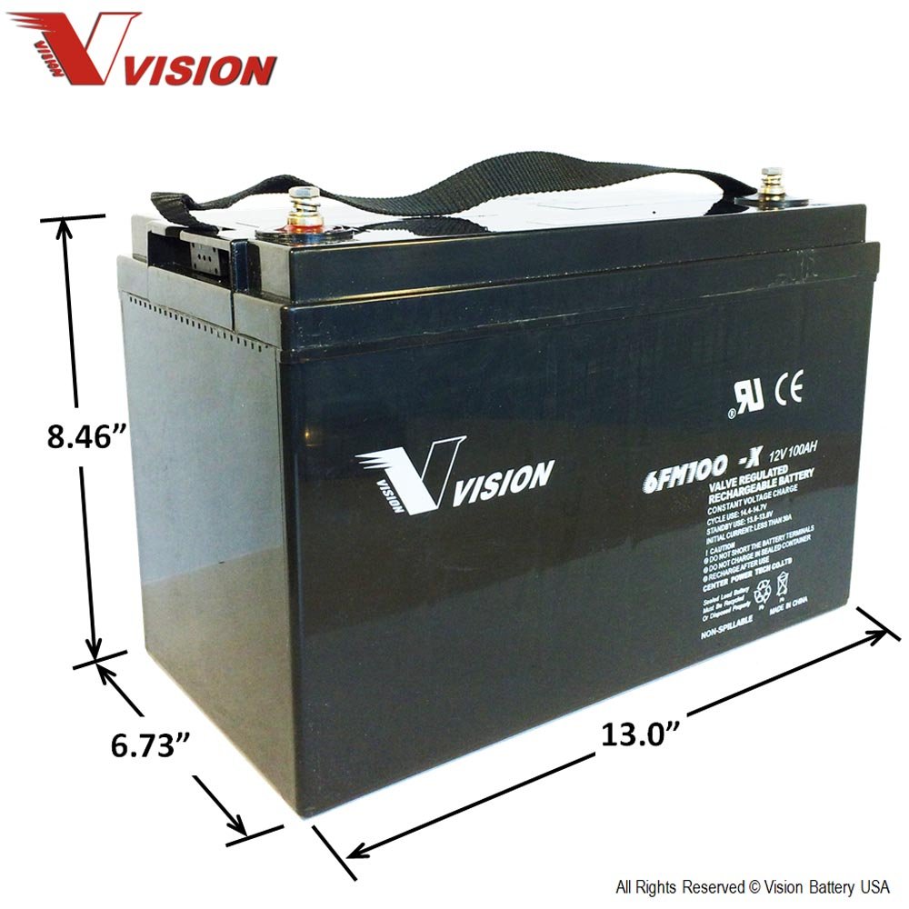 Ắc quy Vision 6FM100E-X 12V-100Ah - (PDC-TECH)