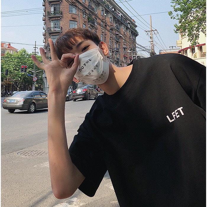 ÁO THUN TAY LỠ UNISEX NAM NỮ IN LFET - FREESIZE DƯỚI 75KG