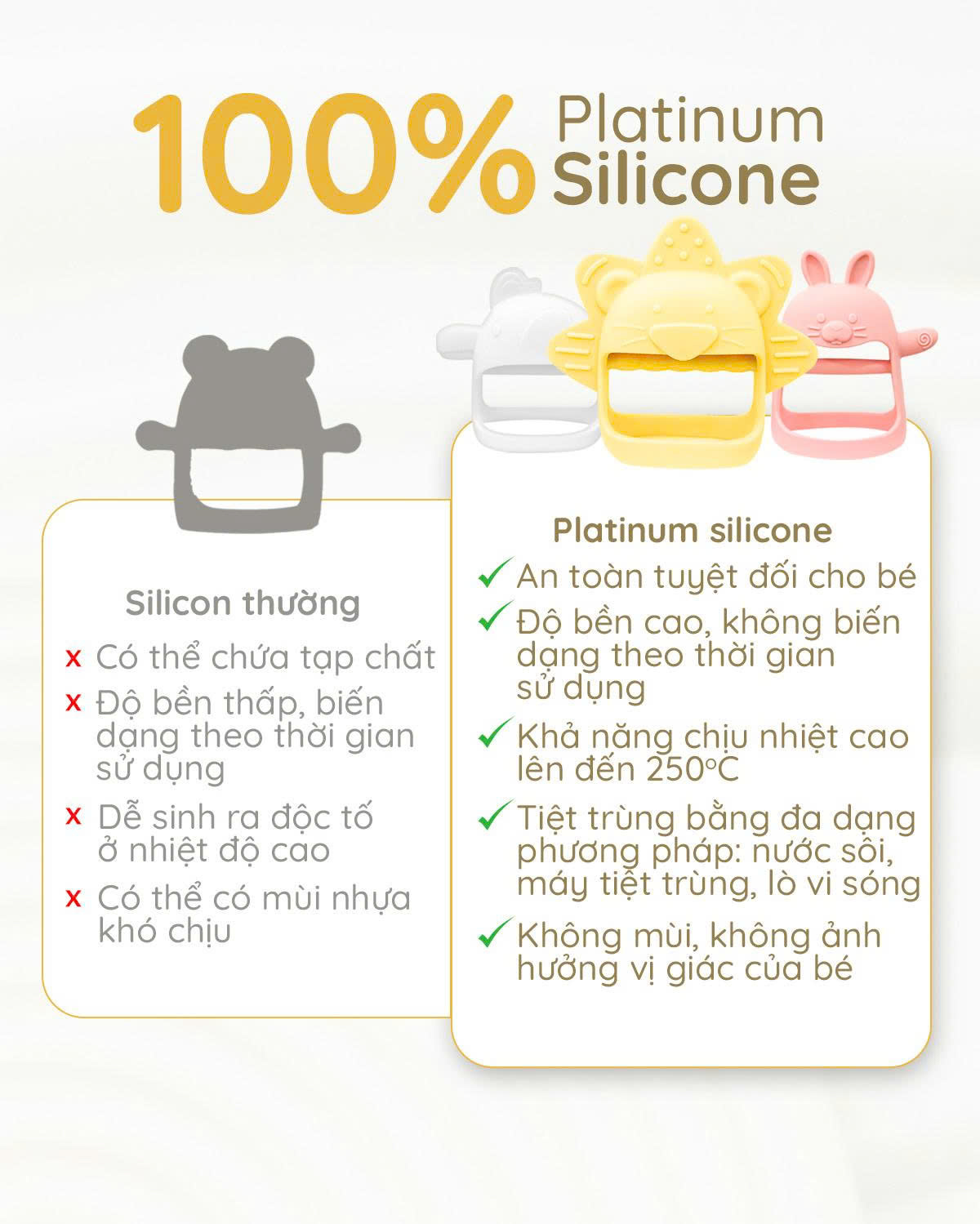 Gặm nướu cho bé từ sơ sinh SILIPOT BEBE mềm, chất liệu platinum silicone, an toàn cho bé, không BPA, chịu nhiệt 250 độ