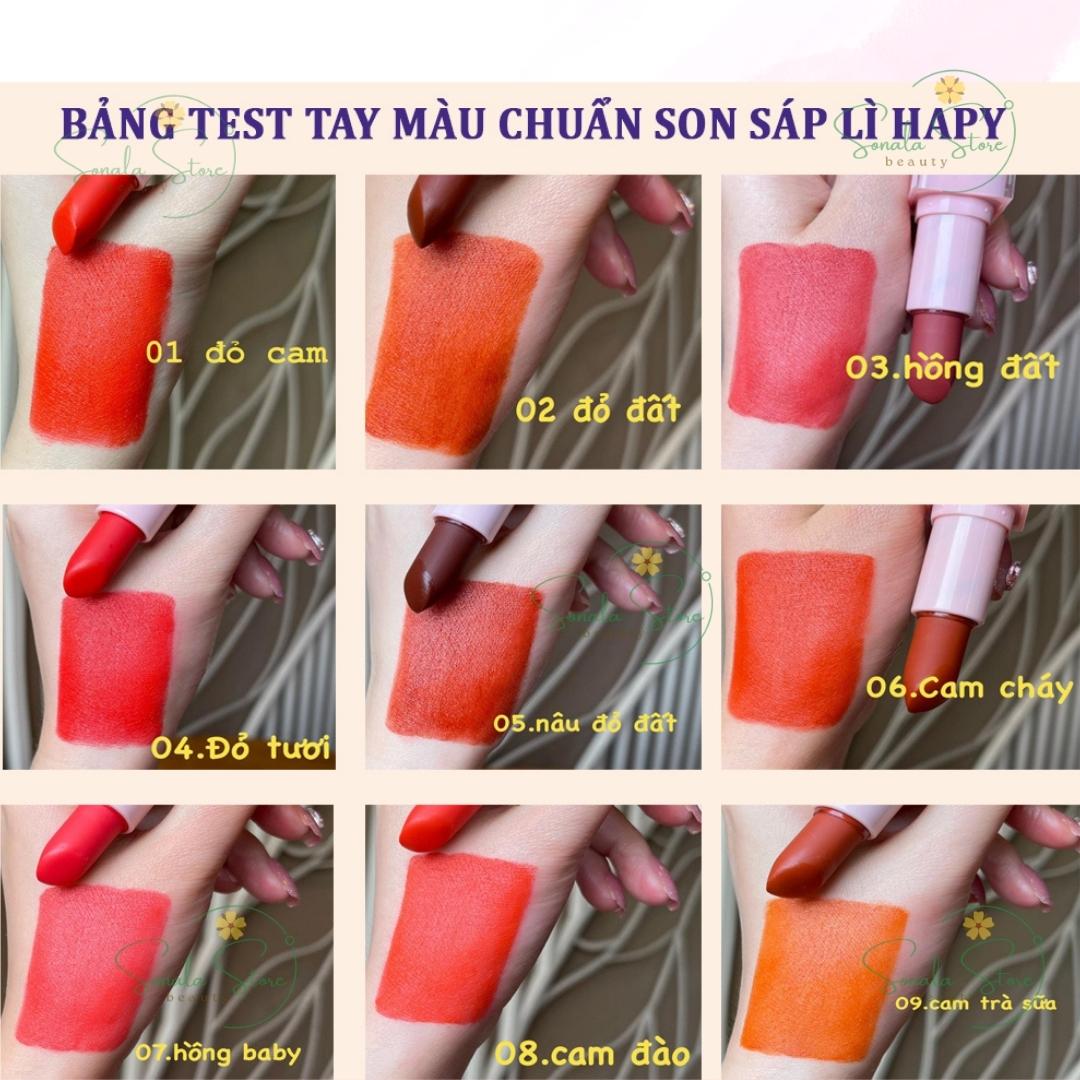 Son Lì Dạng Thỏi Sáp Nhung Mịn Môi HAPY MINIGARDEN 4.5gr Lâu Trôi Mềm Mịn Môi không gây khô thâm môi thành phần an toàn dưỡng môi mềm mịn dùng được cho cả mẹ bầu hoặc bỉm sữa SONALA