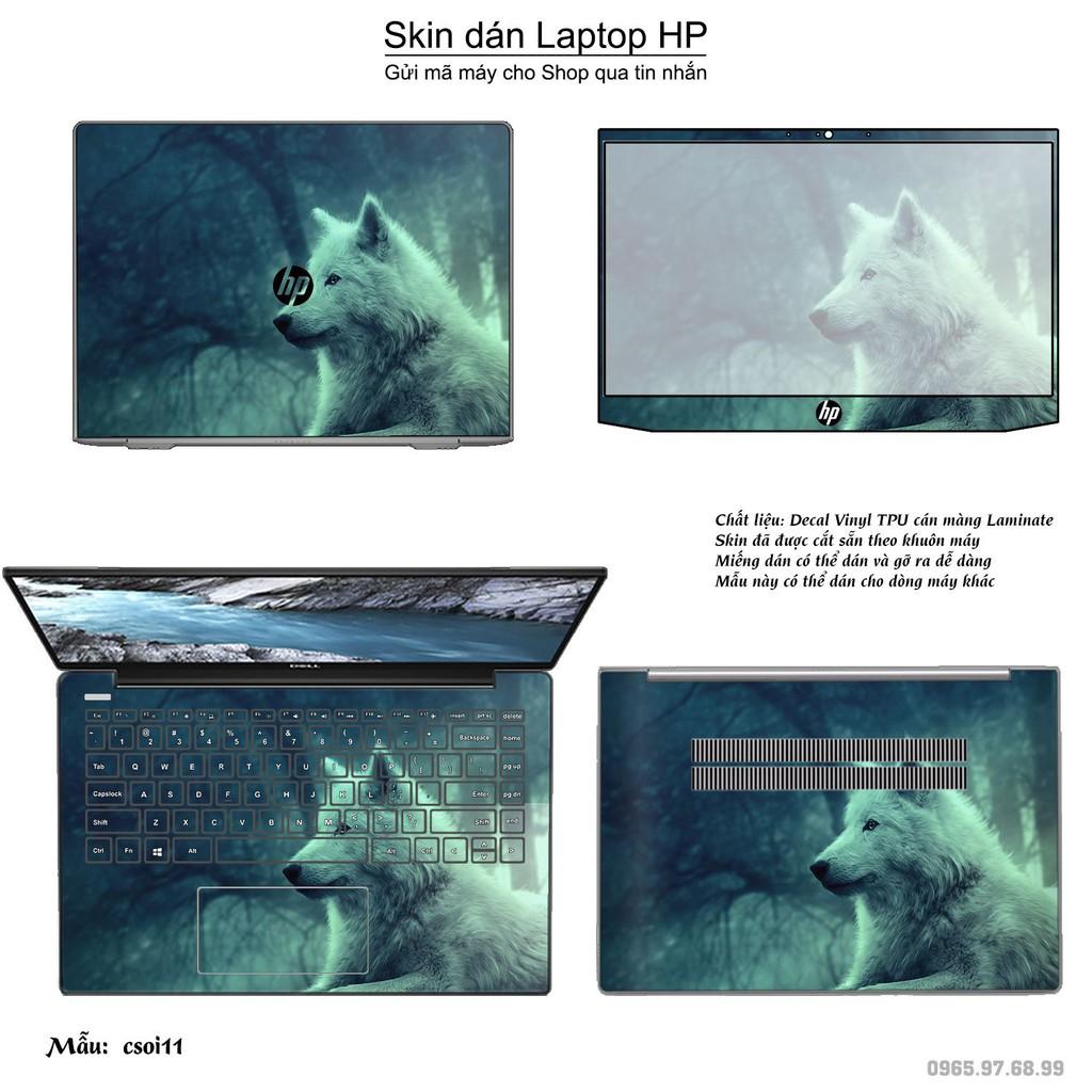 Skin dán Laptop HP in hình sói tuyết (inbox mã máy cho Shop)