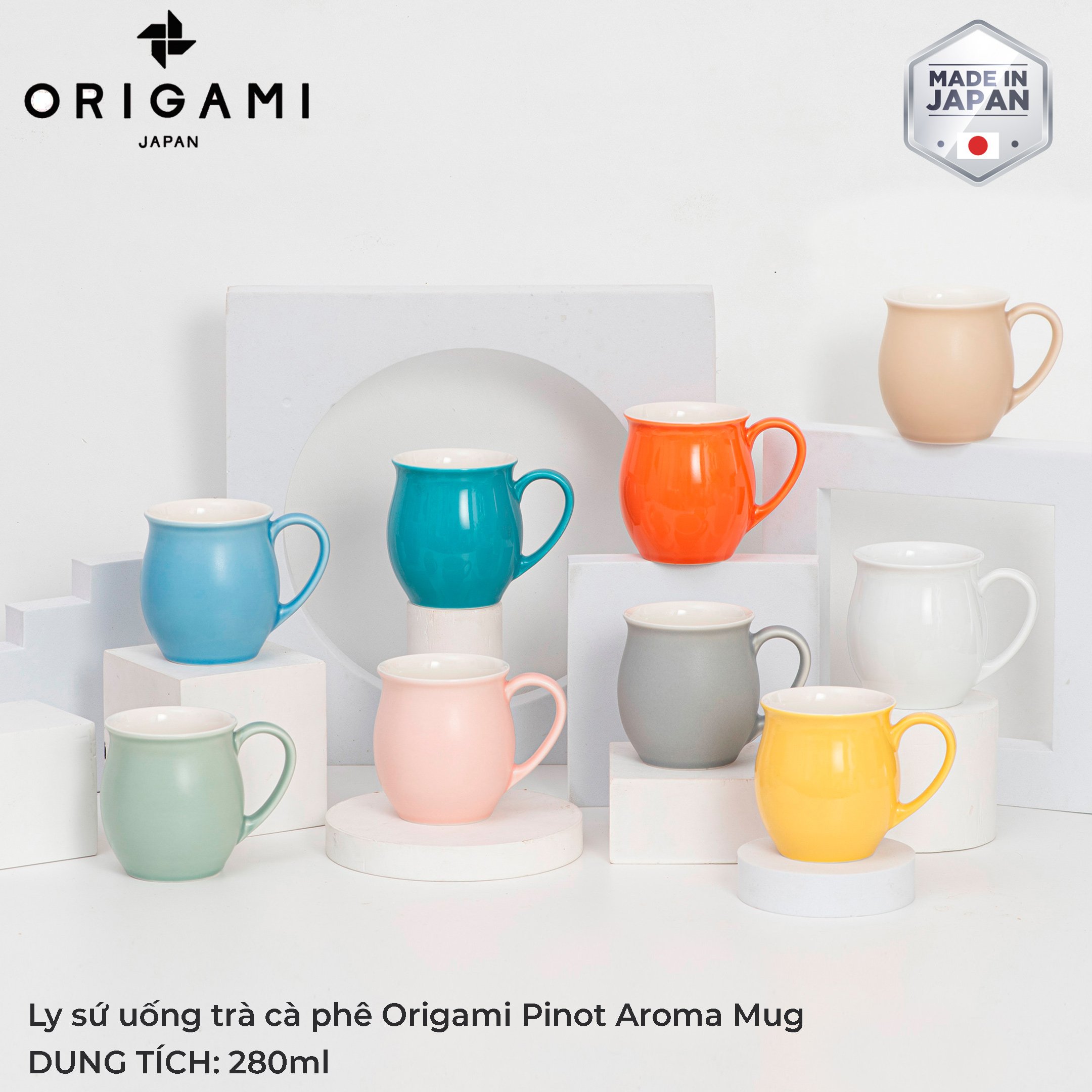 Ly sứ uống trà cà phê Origami Pinot Aroma Mug 280ml