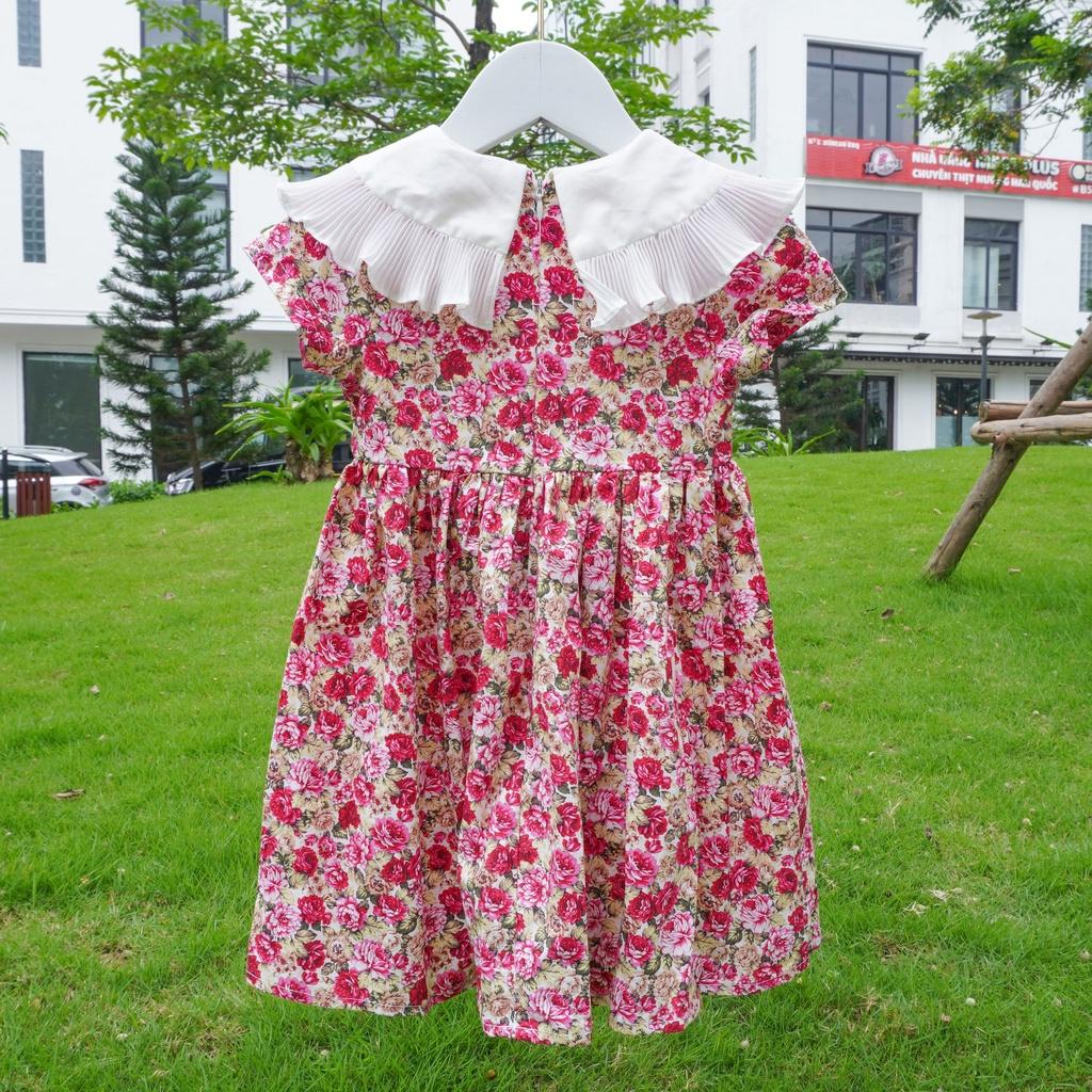 Váy bé gái, đầm bé gái hoa nhí chất thô mềm mại sang chảnh cho bé gái tại Mom's Choice