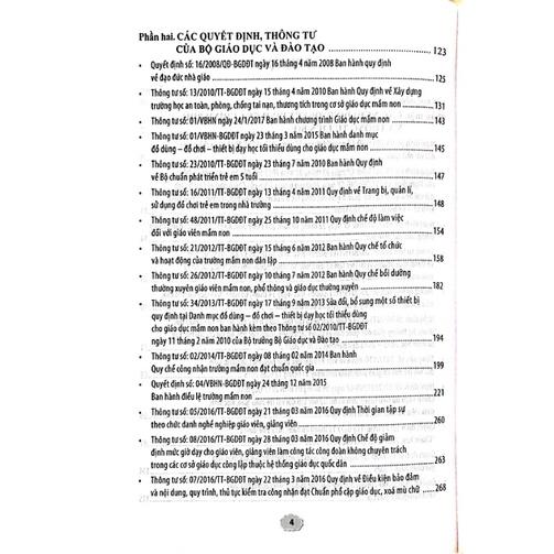 Sách - Một số văn bản pháp quy về giáo dục mầm non trong thời đại hiện nay (DN)