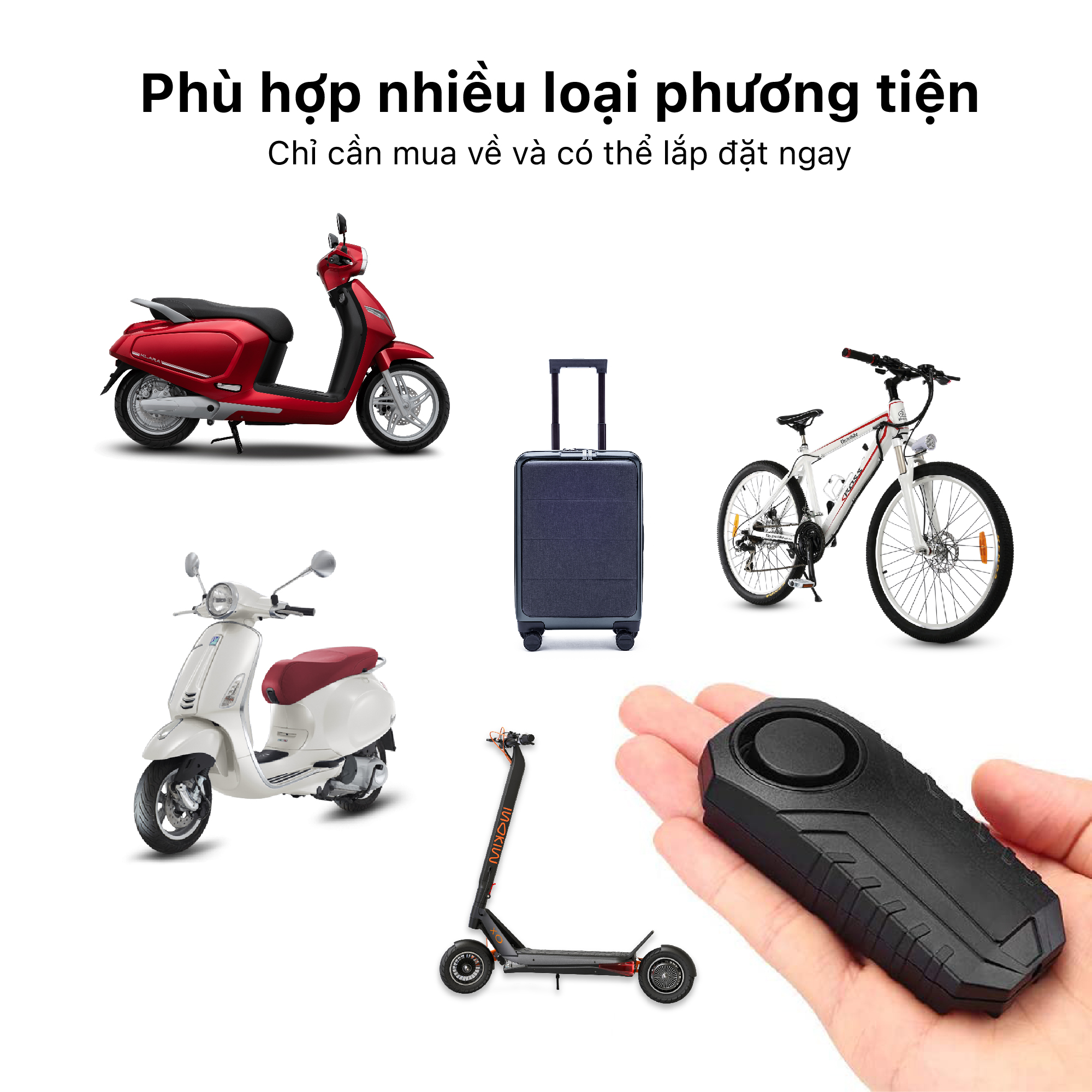 Hình ảnh Khóa chống trộm xe máy có còi báo động PINGRON PR-R06 - Chống nước tốt, có thể điều chỉnh độ nhạy, bảo hành 12 tháng