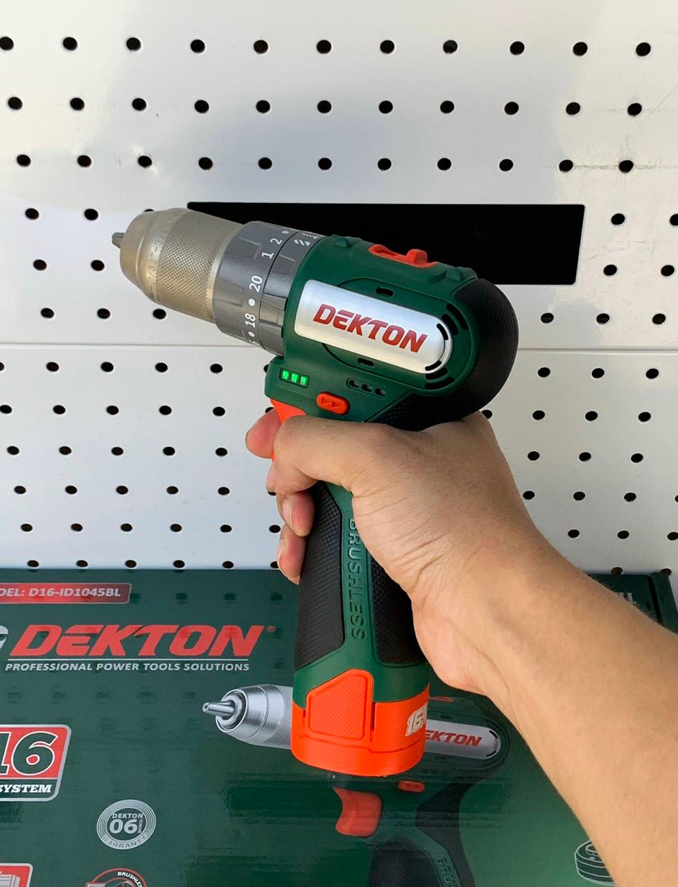 MÁY KHOAN CẦM TAY NHỎ GỌN DÙNG PIN 16.8V 45N.m  DEKTON D16-ID1045BL - HÀNG CHÍNH HÃNG