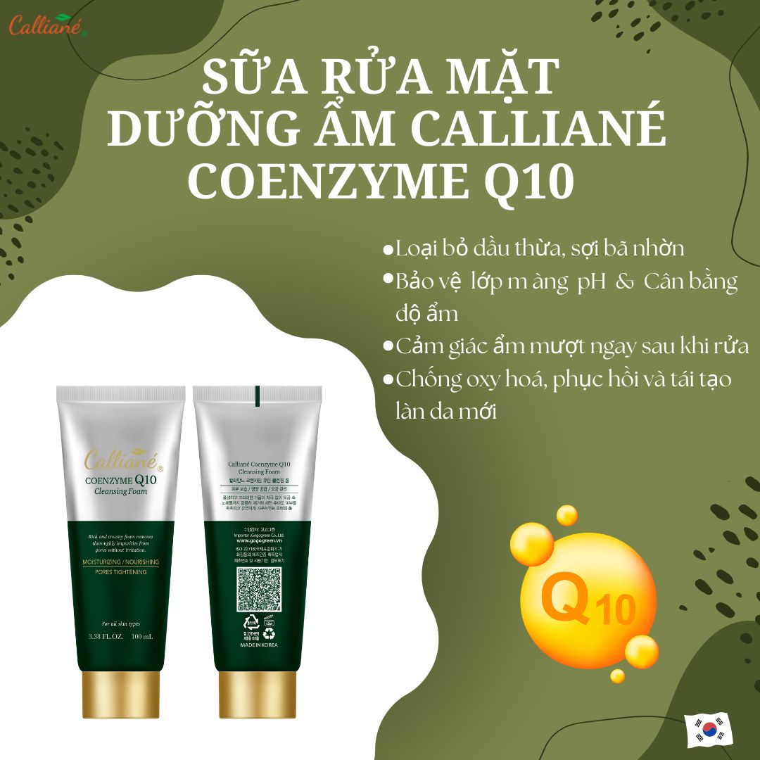 Sữa Rửa Mặt Dưỡng Ẩm Coenzyme Q10 Calliané Hàn Quốc
