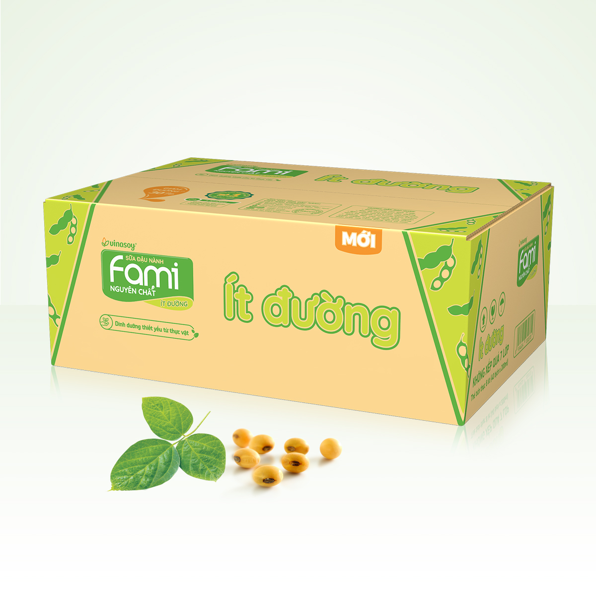 Thùng Sữa đậu nành Fami Nguyên Chất ít đường (200ml x 40 bịch)