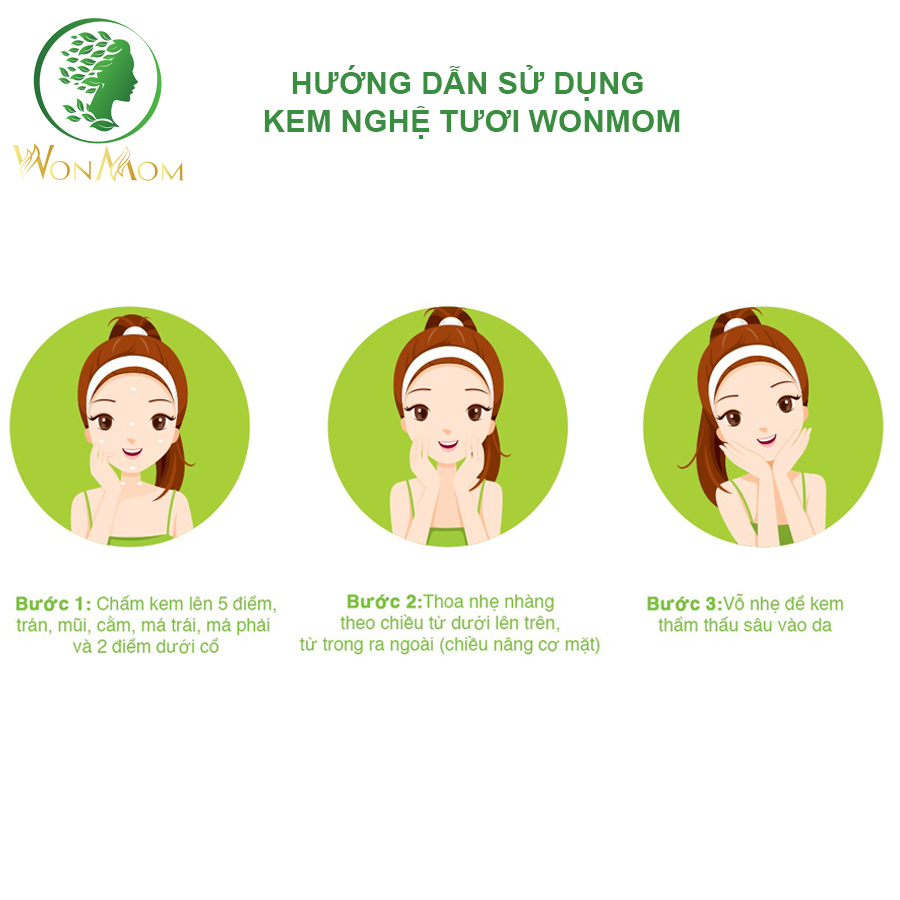 Combo dưỡng trắng da toàn diện Wonmom (1 kem sữa nghệ toàn thân+1 kem nghệ tươi)