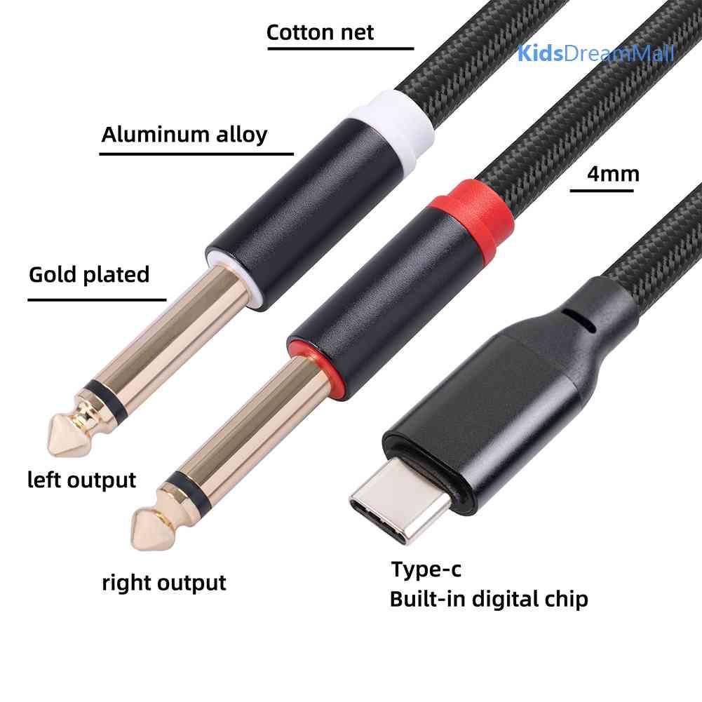 Mới Cáp Chuyển Đổi Âm Thanh Từ Đầu Type-C Sang Hai Đầu 6.35 Cho Máy Tính Xách Tay