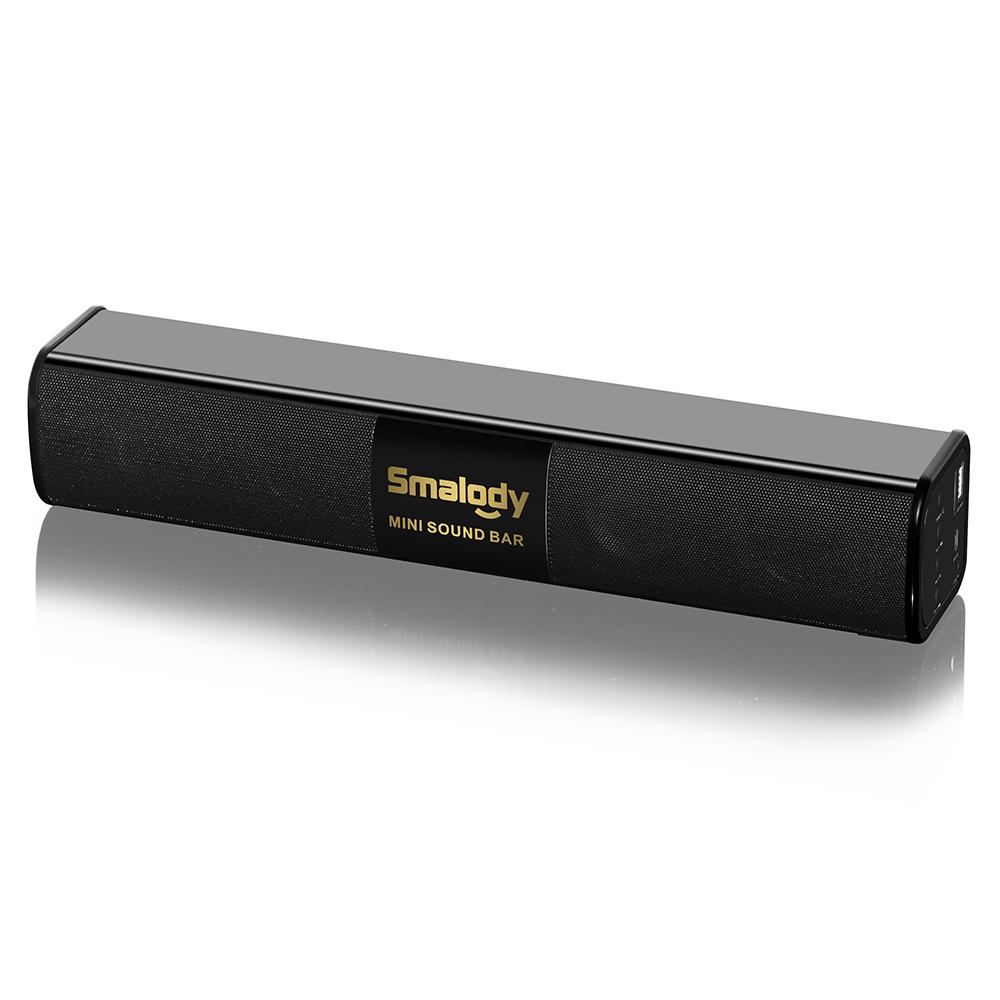 Loa Bluetooth không dây di động Smalody 10W Đèn LED đầy màu sắc âm thanh nổi Mini Soundbar U Disk TF Card