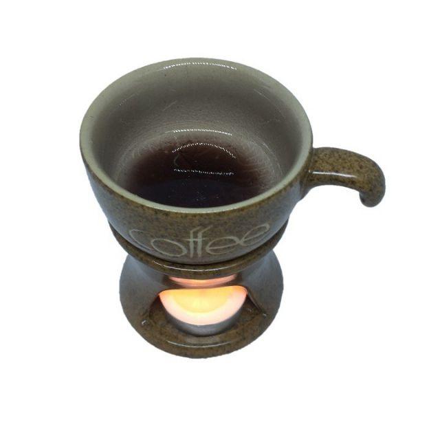 Đèn đốt tinh dầu bếp cafe + kèm 10 viên nến tealight+ 1 Tinh dầu