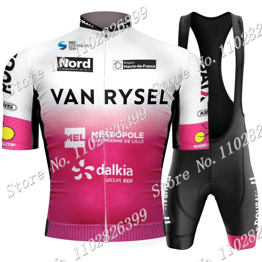 2023 Van Rysel - Roubaix Cycling Jersey Set France Quần áo ngắn tay áo sơ mi xe đạp MTB Quần short mặc Maillot Ropa Color: 1 Size: XS