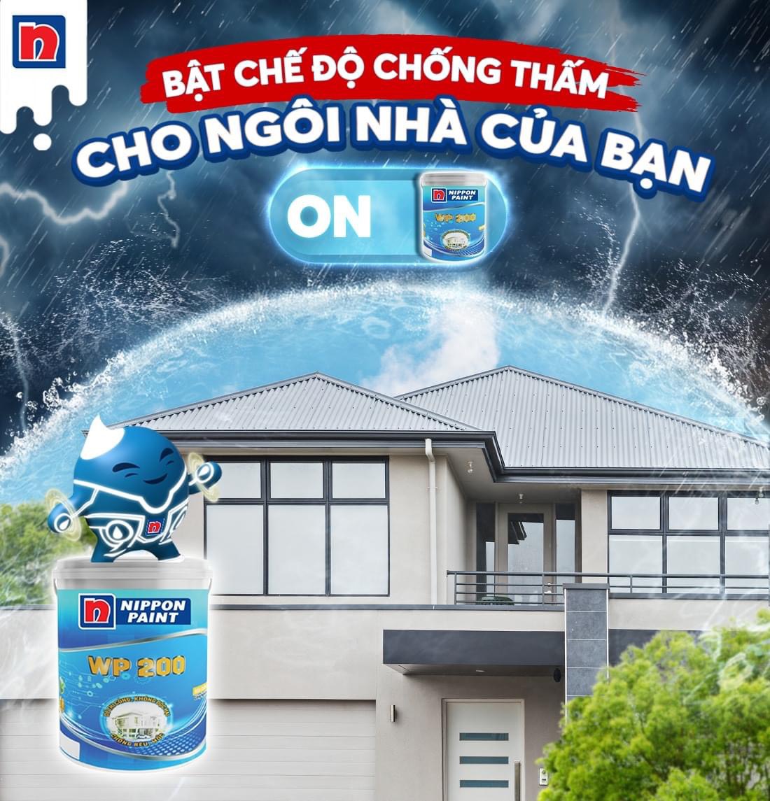 Sơn Chống Thấm WP 200-201 (Xám nhạt), WP 200-202 (Xám đậm), WP 200-203 (Vàng kem)