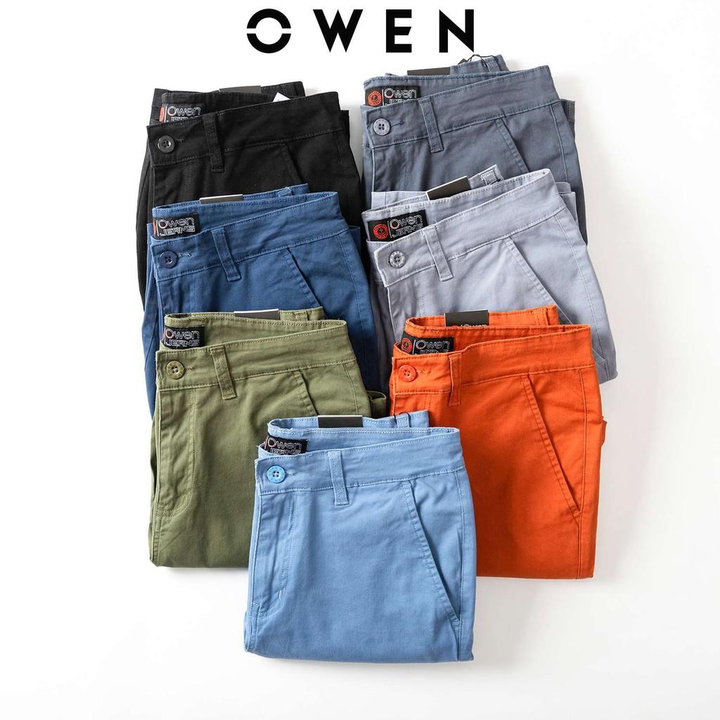 Quần short nam kaki Owen màu đen, chất liệu vải cotton cao cấp, co giãn, trẻ trung, dáng slimfit năng động