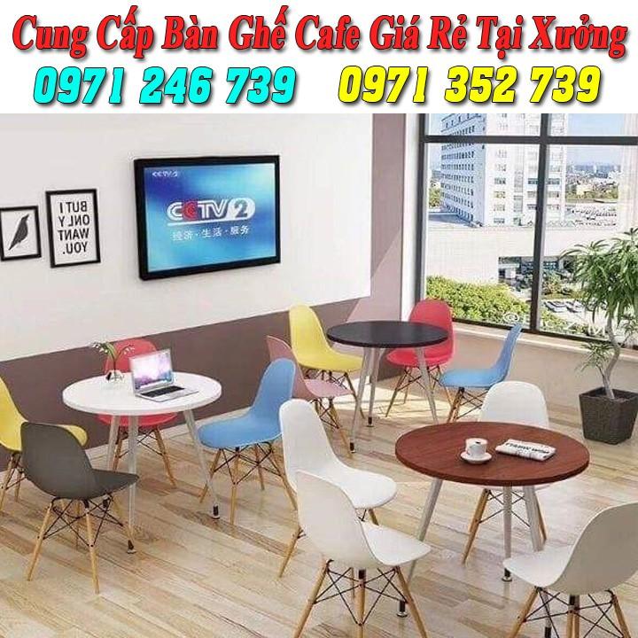 Ghế nhựa chân gỗ - ghế cafe -
