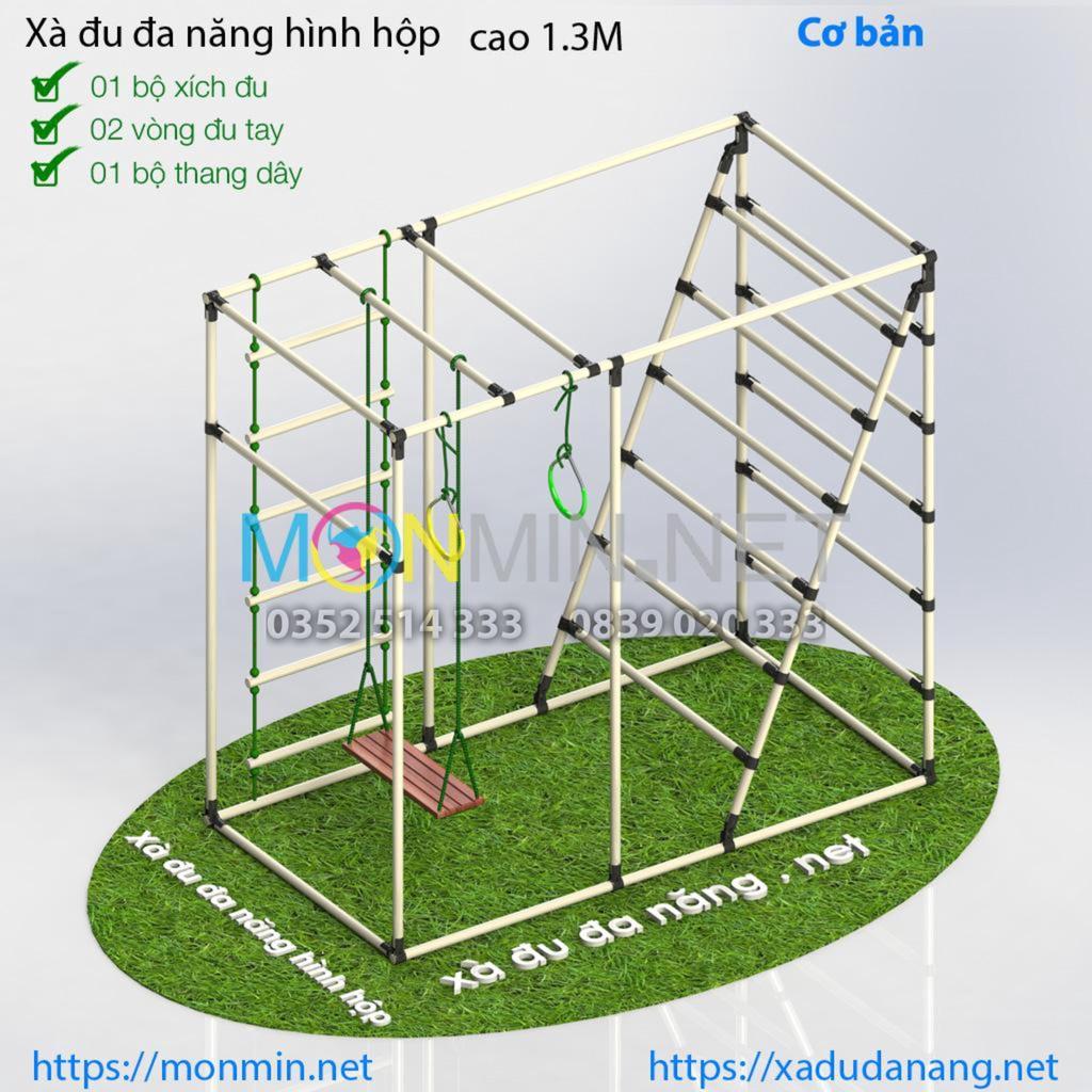 Xà đu đa năng - Khung vận động cho bé - Hình hộp chữ nhật 1.3m