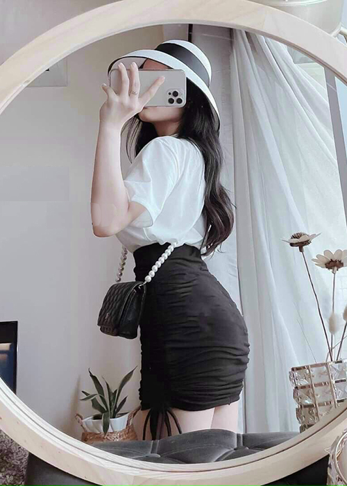Set Áo Và Chân Váy Thun Cottons Rút Dây Xinh Xắn