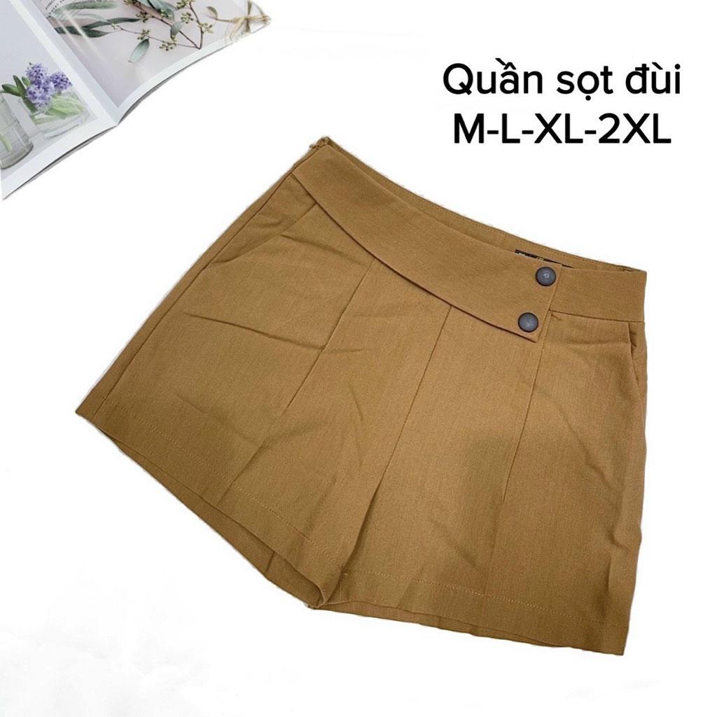 Quần Short Nữ Lưng Cao ulzzang Tôn Dáng. Quần Đùi Nữ Cạp Cao Khuy Lệch. Quần Ngắn Dễ Phối Đồ