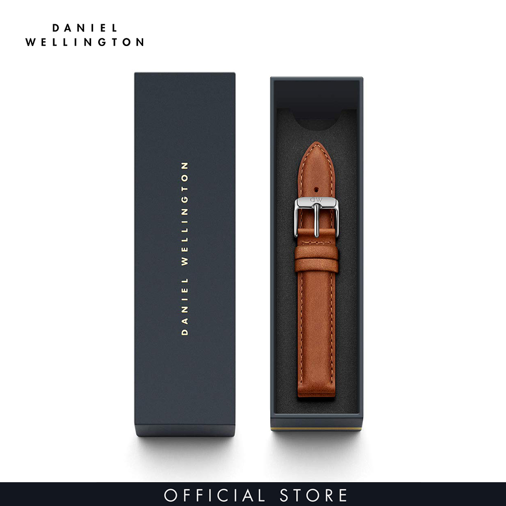 Dây da đồng hồ Daniel Wellington 17mm khóa màu bạc - Cho đồng hồ Dapper 34mm - DW00200130