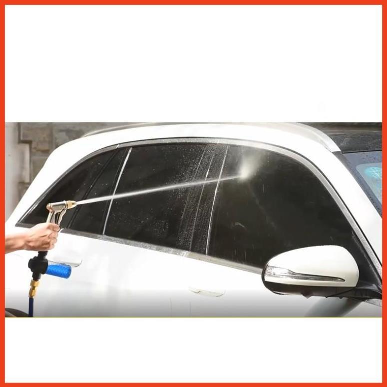 Bộ dây vòi xịt nước rửa xe, tưới cây .tăng áp 3 lần,loại 7m,10m 206701-2 đầu đồng,cút,nối nhựa đen