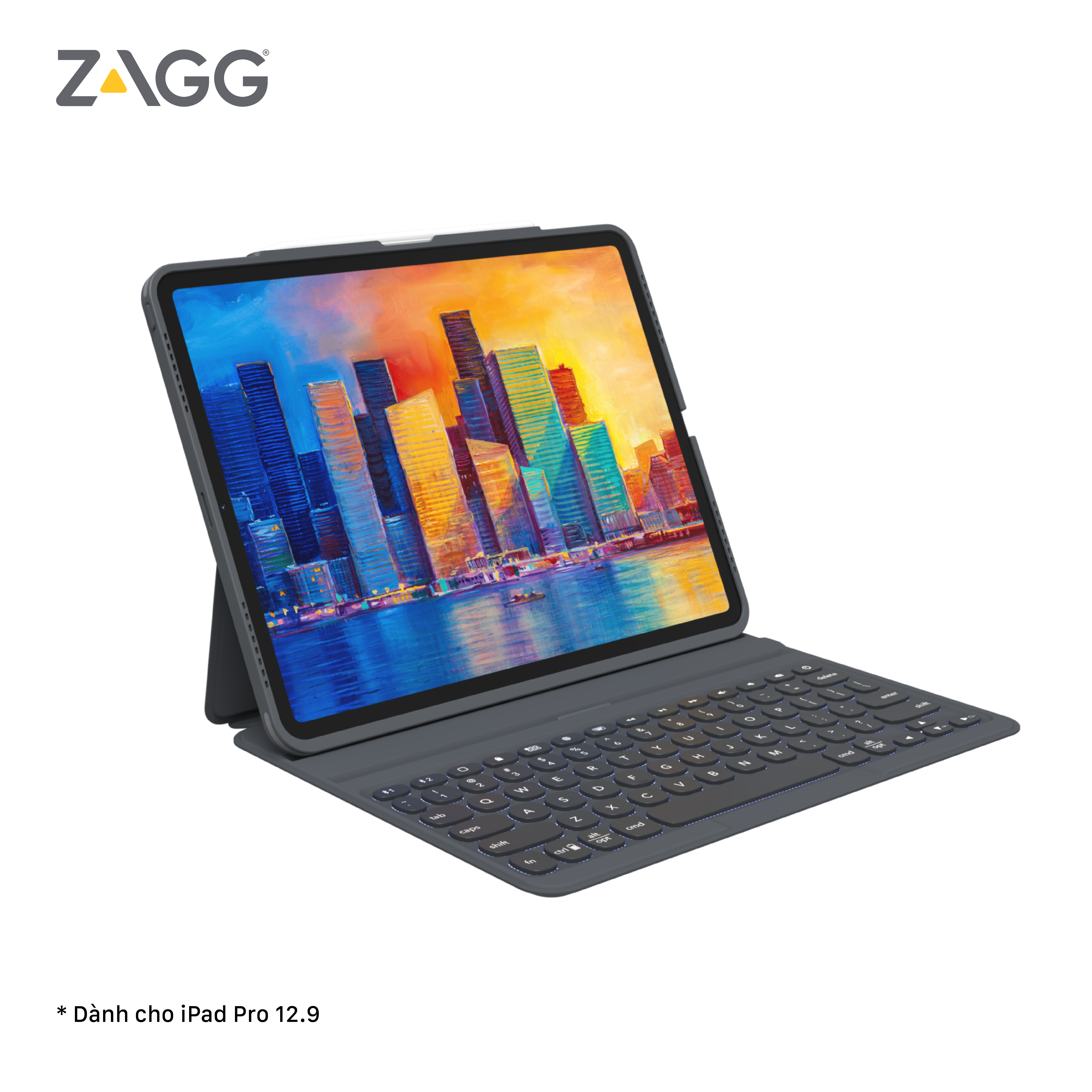 Ốp lưng kèm bàn phím ZAGG Pro Keys iPad Pro 12.9 inch - Hàng chính hãng