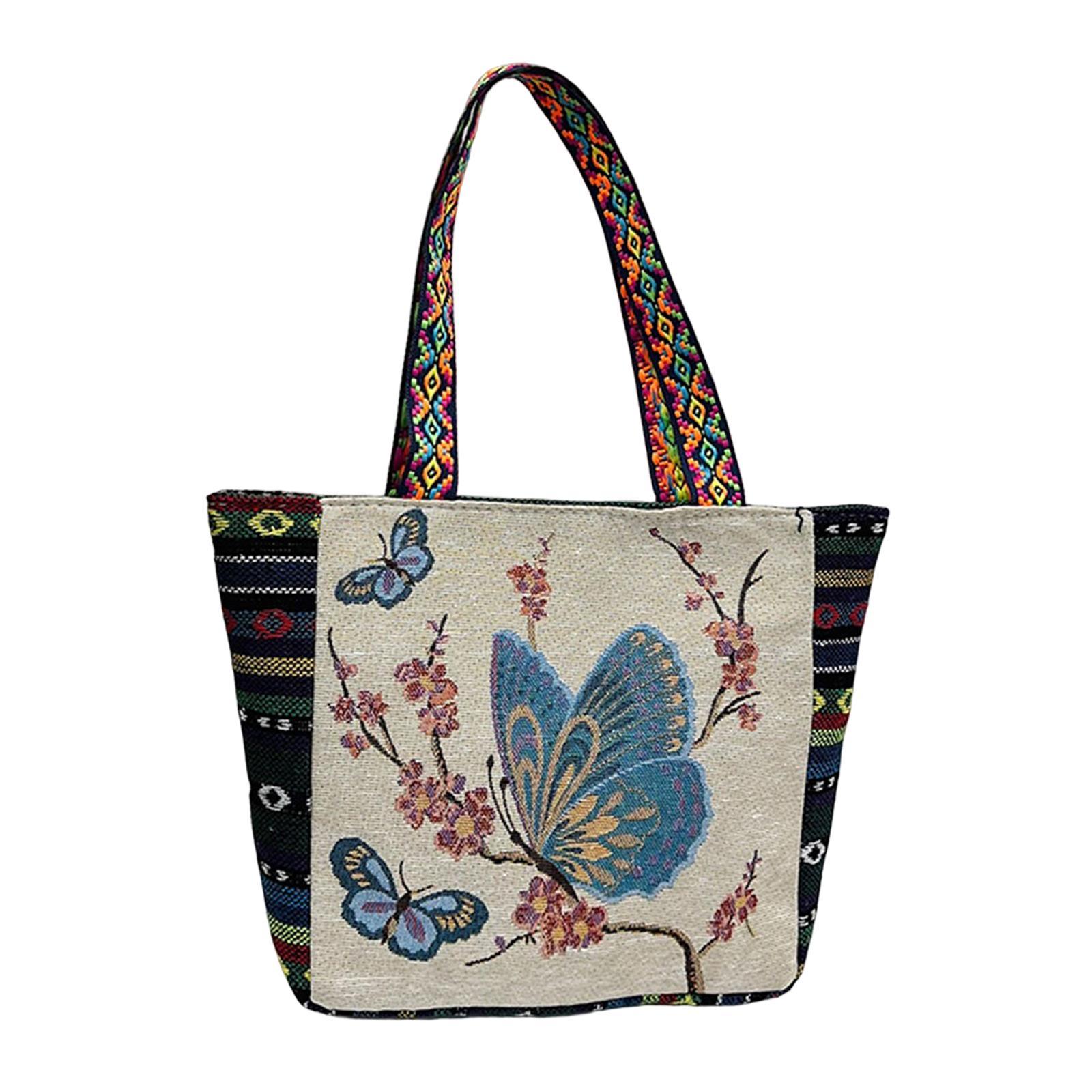 Womens Embroidery Shoulder Bag Fashion Lady Casual Travel Bag Pouch for Work Party