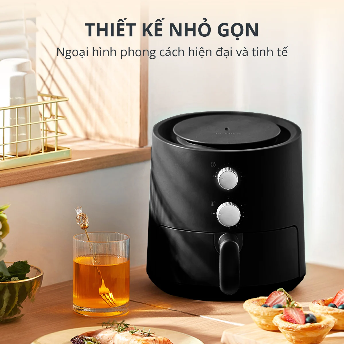 Nồi Chiên Không Dầu Mishio MK320 Dung Tích 2.2 - Hàng chính hãng