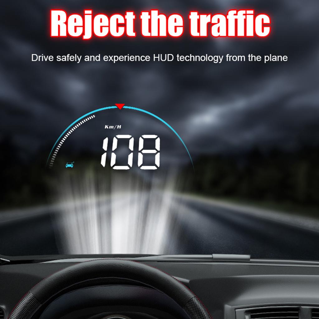 Hud Display Windshield Projector Alarm System KM / H MPH 3.5 X 2.1 X 1 Inches