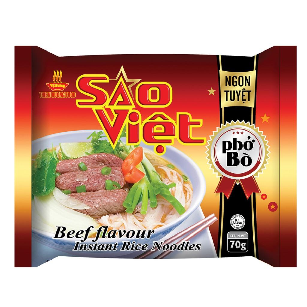 Thùng 18 Gói Phở Bò Sao Việt 70g/gói