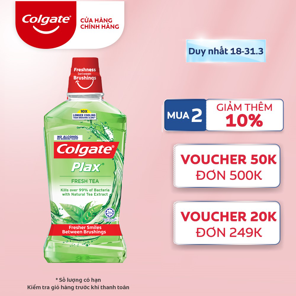 Nước súc miệng Colgate kháng 99% vi khuẩn Plax 500ml/chai