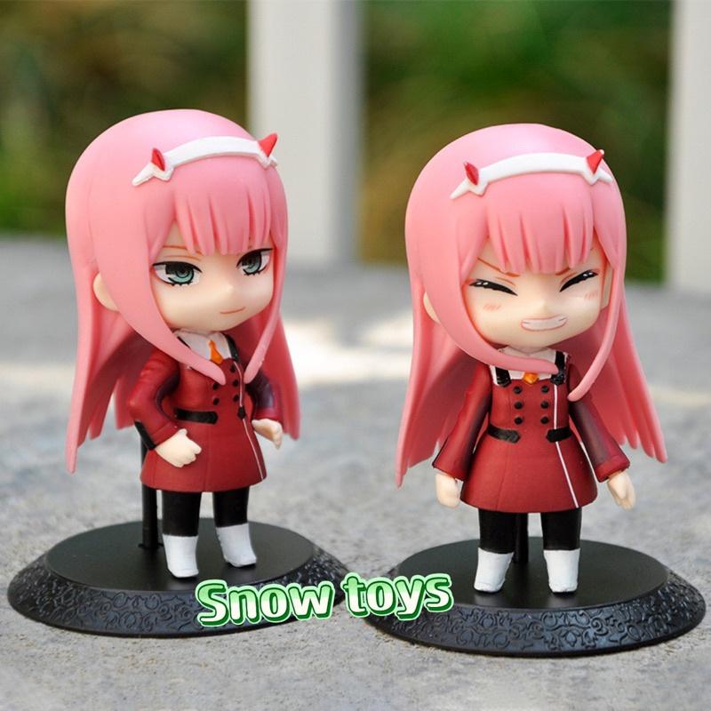 Mô hình Zero Two tóc hồng dễ thương Darling in the Franxx bền màu nhựa an toàn trang trí trưng bày - Cao 9~10cm