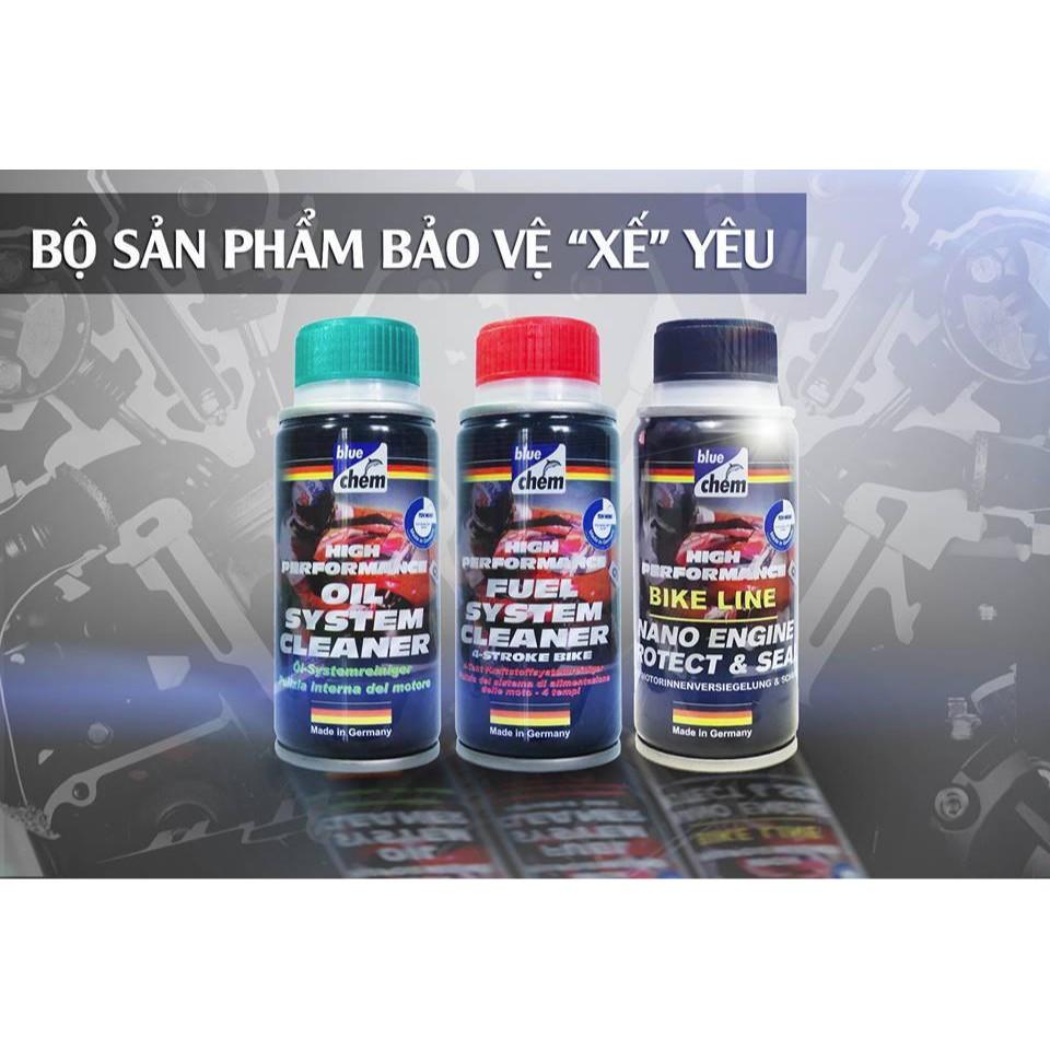 Bộ 3 sản phẩm bluechem Làm sạch và Bảo vệ Động cơ xe máy dưới 175cc (Combo Bikeline)