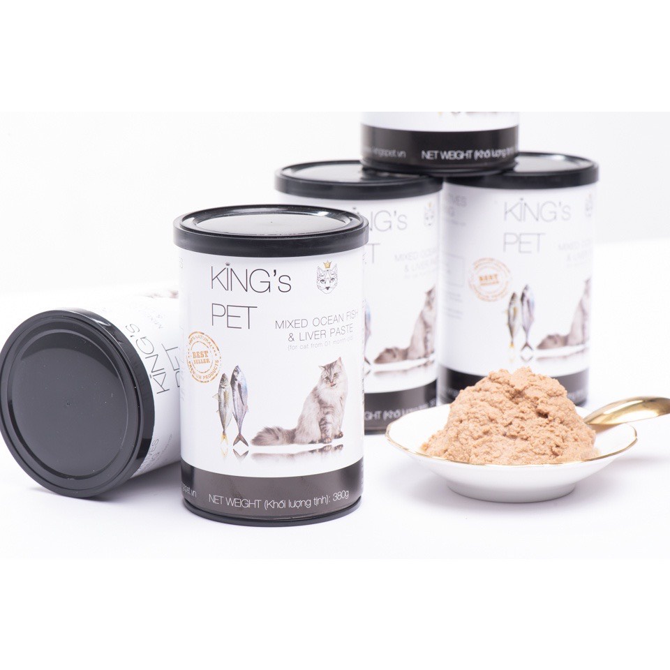 Pate Cho Chó Mèo King's Pet Lon 380g, Thức Ăn Ướt Cho Chó Mèo Giàu Dinh Dưỡng 12 Vị Hấp Dẫn