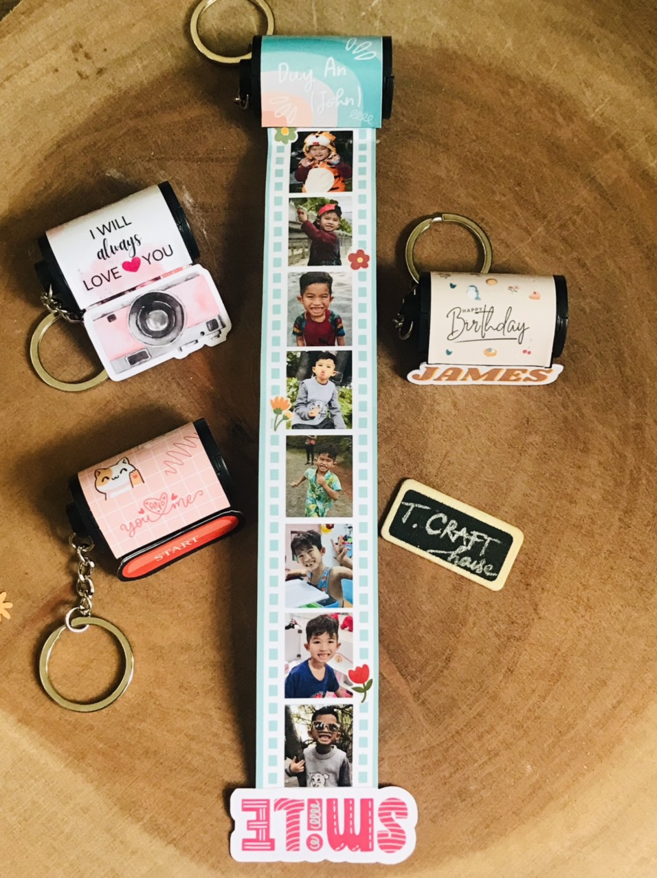 MÓC KHOÁ QUÀ TẶNG CUỘN FILM IN ẢNH HANDMADE ĐỘC ĐÁO T.CRAFT HOUSE