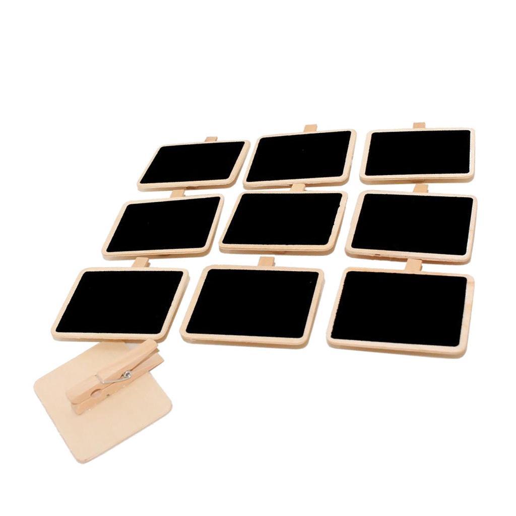 30x Mini Wooden Message Board Chalkboard Memo Letter Sign Board with Peg