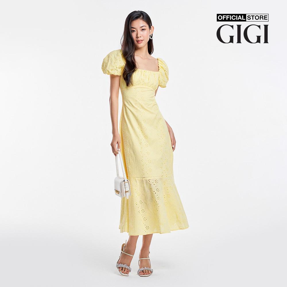 GIGI - Đầm midi cổ vuông tay ngắn thời trang G2102D233198