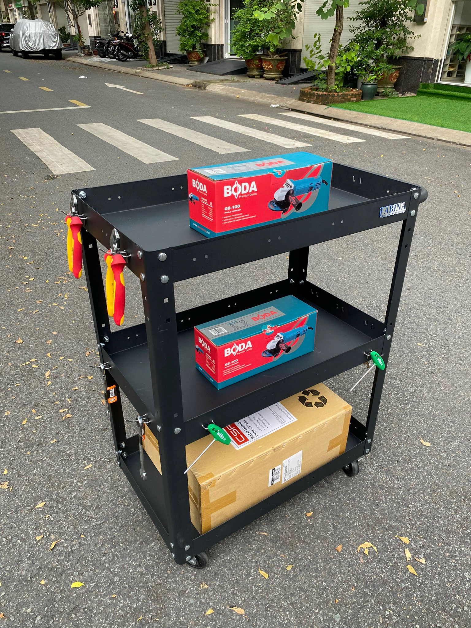 Kệ thép 3 tầng cao 980mm màu đen