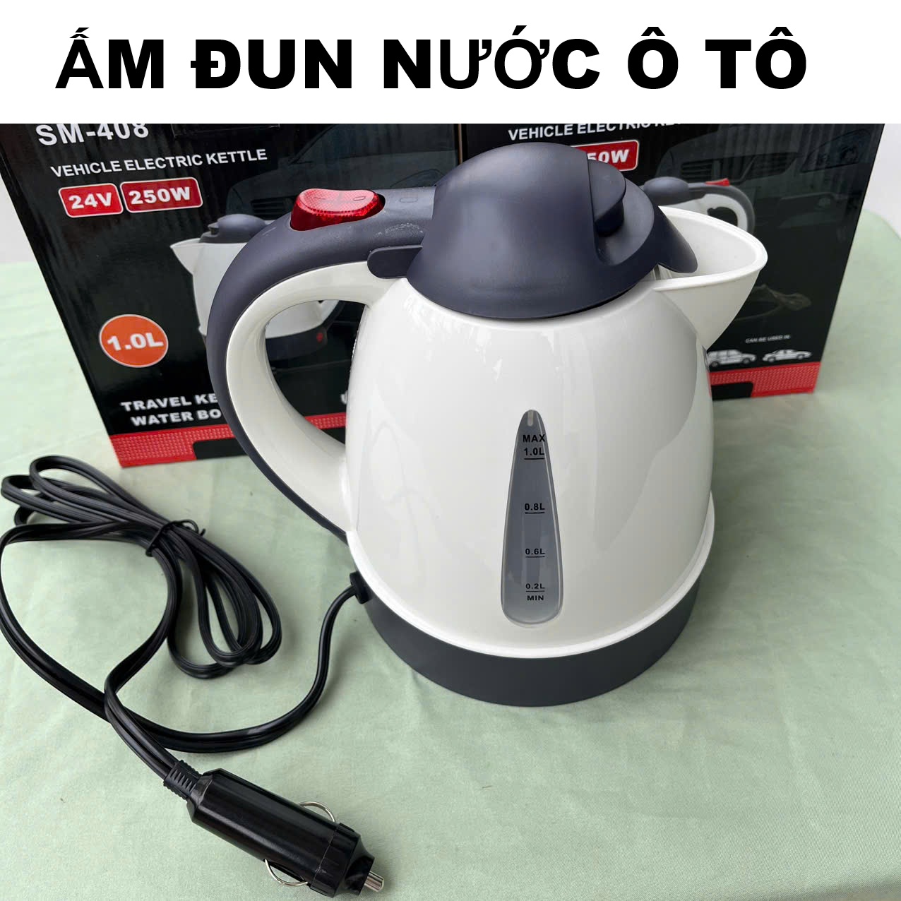 ẮM Đun Nước Sôi Cho Ô Tô 12V/24V Siêu Nhanh – Pha Mì, Pha Trà, Cà Phê Rất Dễ Dàng Khi Đi Đường VÒI PHUN NƯỚC