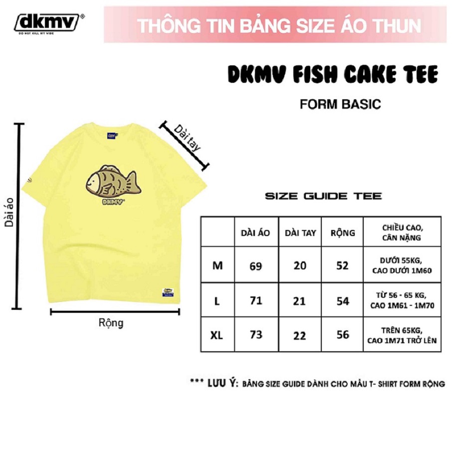 Áo phông nữ cute màu vàng | DKMV Tee Fish Cake-Yellow