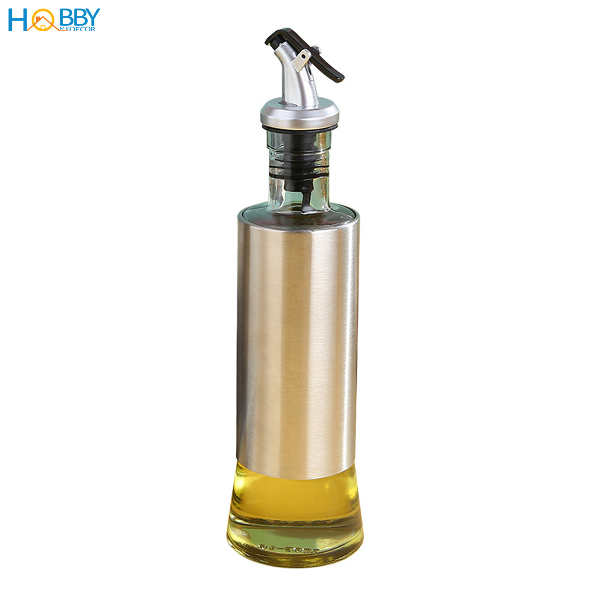 Chai đựng dầu ăn gia vị 350ml thủy tinh bọc inox 304 Hobby home decor BDN350