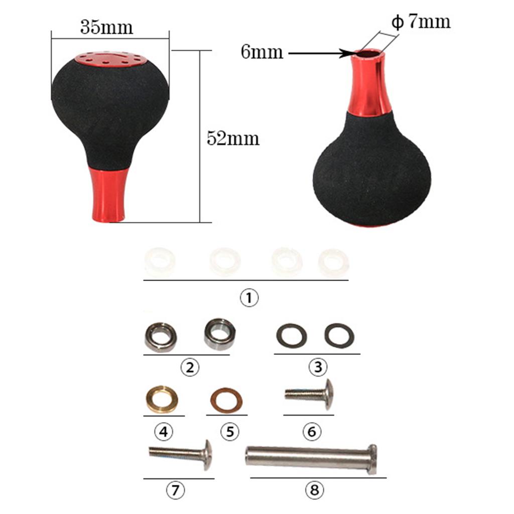 Set of 2 Gold+Gray Fishing Reel Handle Knob Handle Grip for S / D Reels