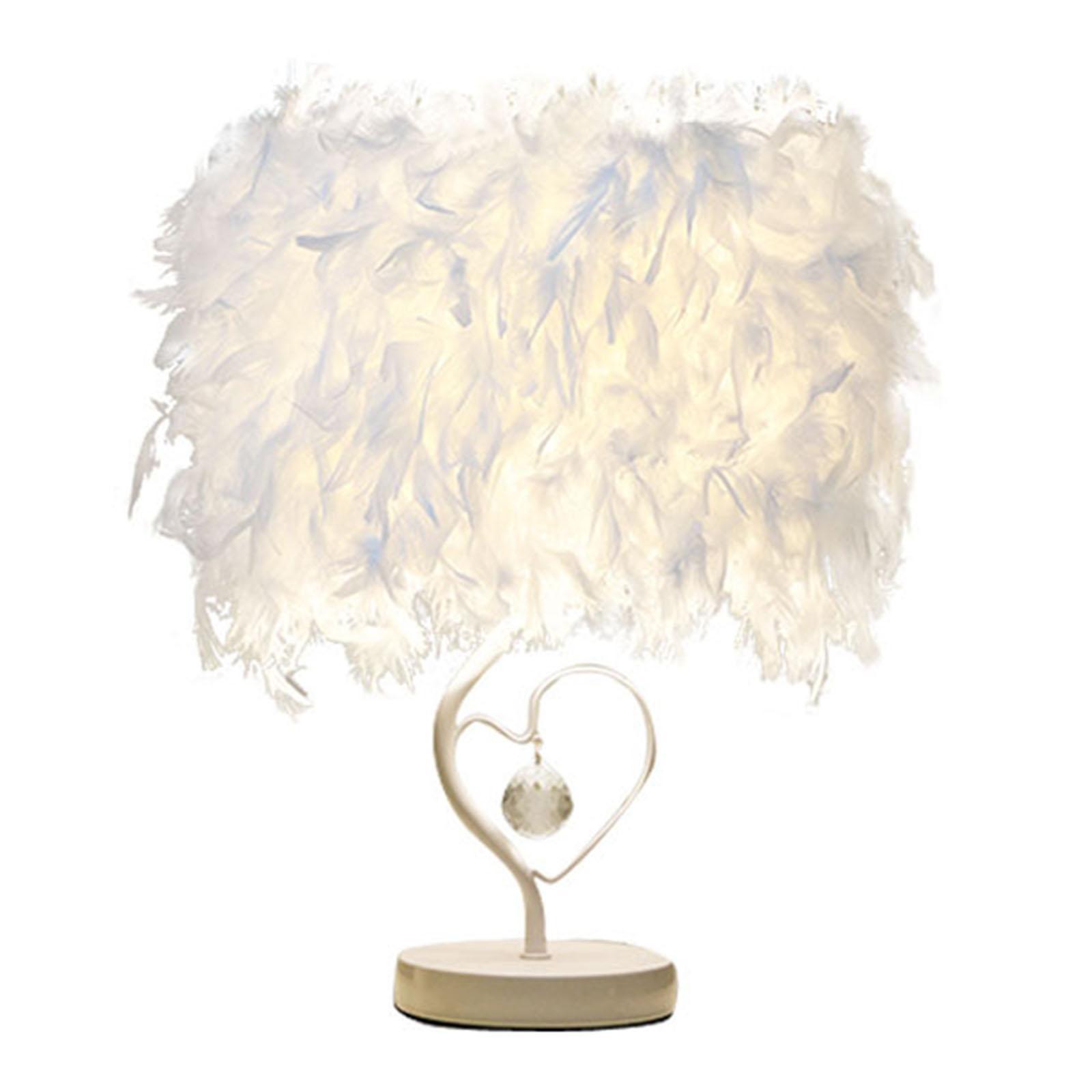Feather Table Lamp  Nightlight Bedroom Hallway Sconces Decor Pink