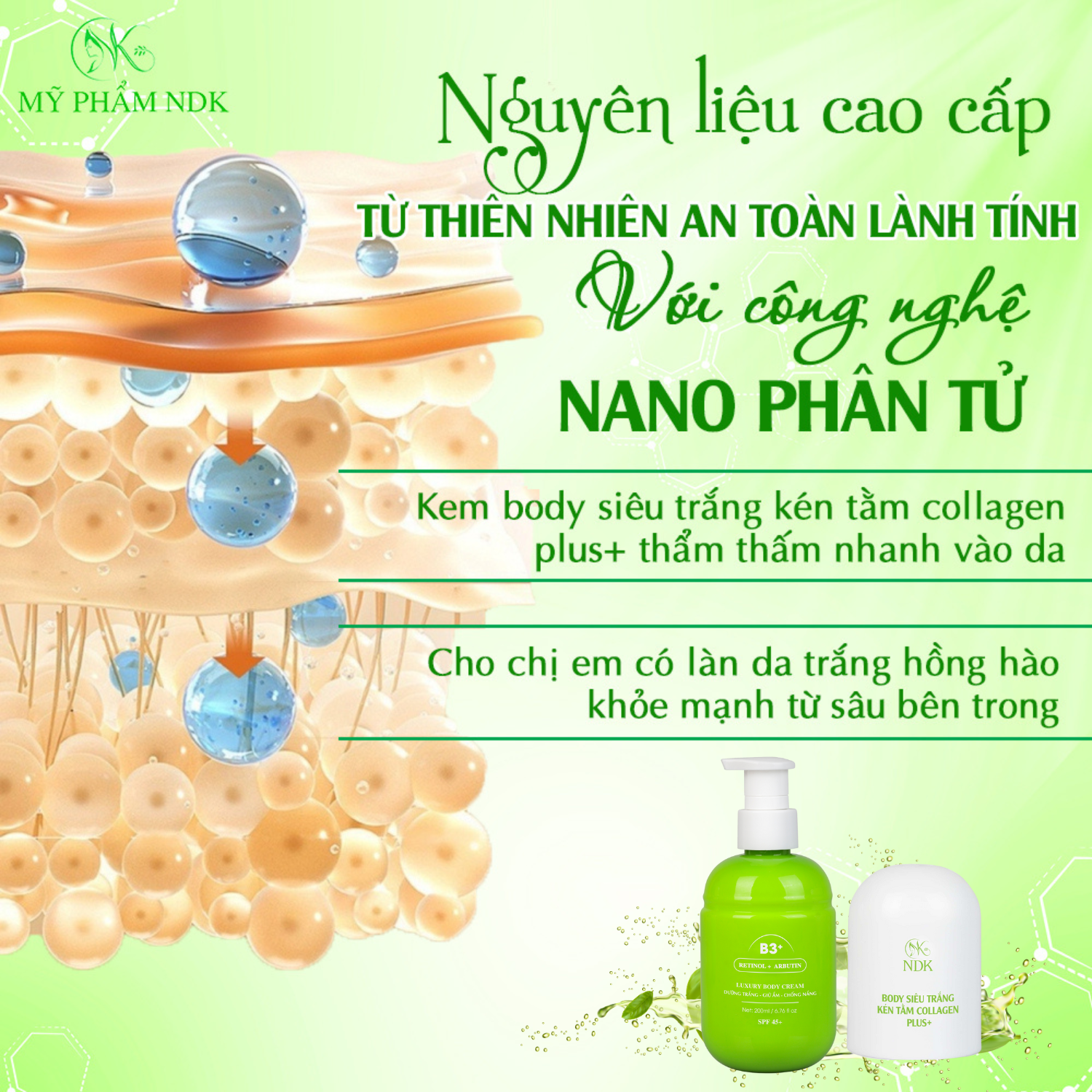 Kem Body Siêu Trắng Kén Tằm Collagen Plus+ Dưỡng Trắng Làm Mịn Da Chống Nắng 200ML