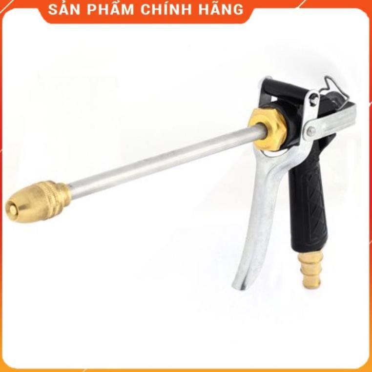 Bộ dây vòi xịt nước rửa xe, tưới cây , tăng áp 3 lần, loại 7m,10m 206318 đầu đồng,cút,nối vàng+ túi đựng bút