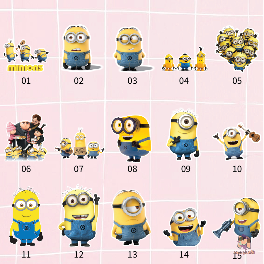 Miếng dán Stickers chủ đề Minions