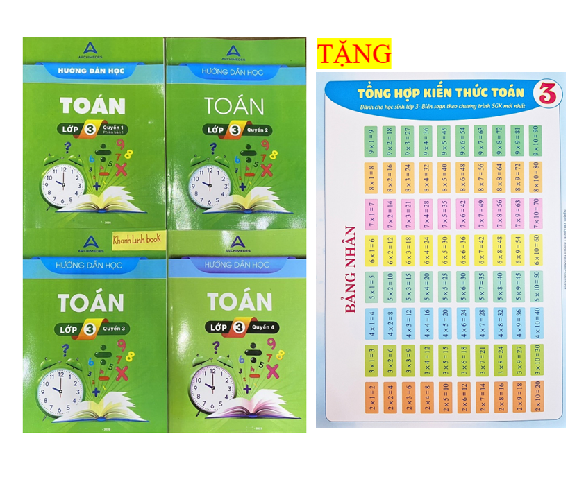 Sách - Combo 4 cuốn Hướng dẫn học toán lớp 3